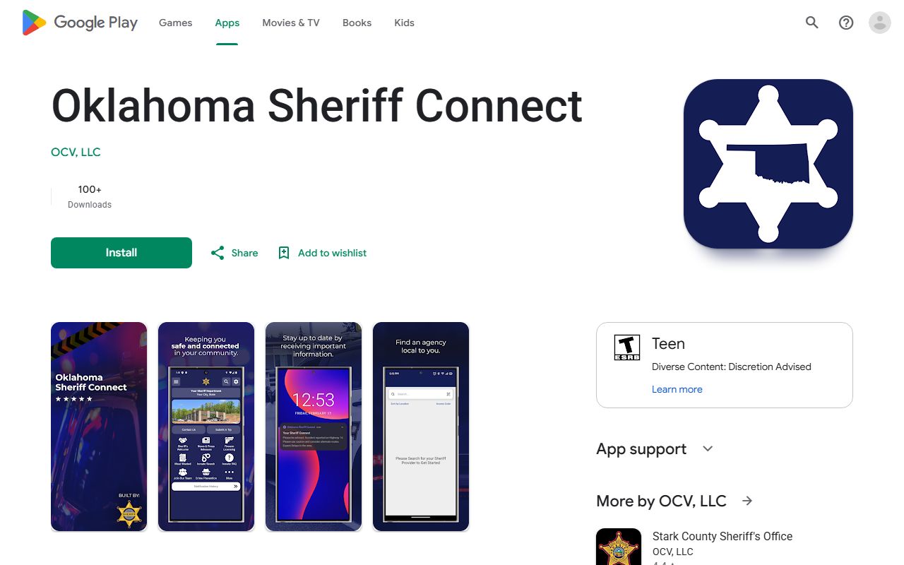 Oklahoma Sheriff Connect app for Okfuskee County warrant records on Google Play